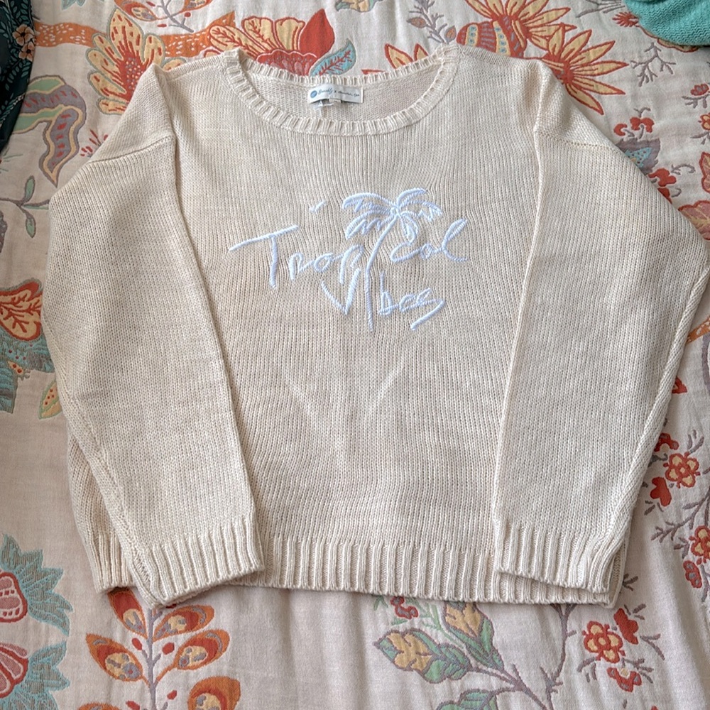 Beachy X Goldfish Kiss Tropical Vibe Oversized  Sweater Size M